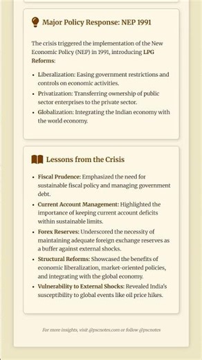 Lessons from major historical BoP crises e.g., India 1991