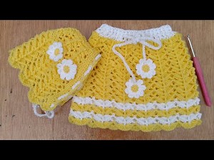 🧶 Jupe Fillette Crochet FACILE Débutant (DAISY ensemble bébé)