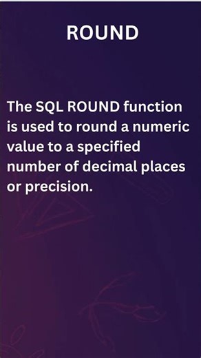 ROUND | SQL ROUND | ROUND IN SQL #coding #databaseconcepts #education #sqlquery #dataextractor