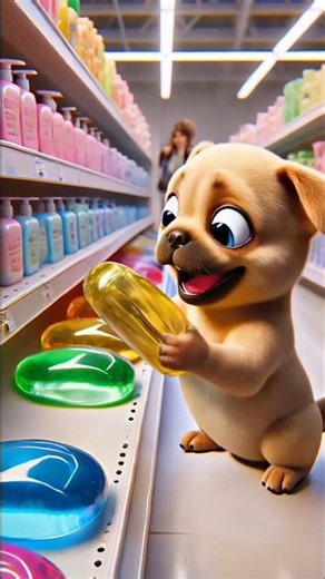 Cute Dog’s Secret Bubble Bath Mission Revealed! 🐶✨#funnyshorts