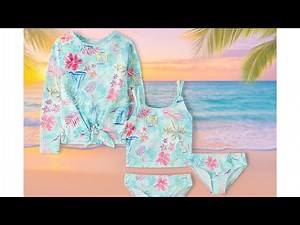 🩱The Children's Place Girls' Standard Long Sleeve Rashguard and Tankini Swimsuit | Best Kid Swimsuit