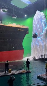This behind-the-scenes moment captures the explosive heart of Titanic’s BIG COLLISION HULL BREAK FX sequence, where the ship’s impact and structural tearing were recreated with massive, meticulously engineered destruction. A towering section of the hull—built with layered breakaway steel, splinterable beams, and hidden hydraulic rams—stands ready as crew members rig sparks, pressure lines, and timed vibration plates along its length. When the cue hits, the entire structure shudders violently: me