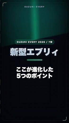 【新型エブリィ】2026年7型で進化した5つのポイント！軽バンの域を超えた装備とは