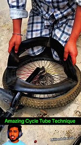 1.8M views · 8K reactions | Amazing Cycle Tube Technique #fbreels2025ツ #fbreelsfypシ゚viralシ #viralpost2025 #viralvideoシ #toolstour #viralphotochallenge #viralvideochallenge #tooltips #toolkit #cycle #cycling #cyclinglife #cyclerepair #tube #TUBELESS #tubelesstires #bicycle #bicyclechallenge #bicycletouring #tricks #tips #viral #trendingvideo #trrnding | Milliondollar.Rule | Facebook