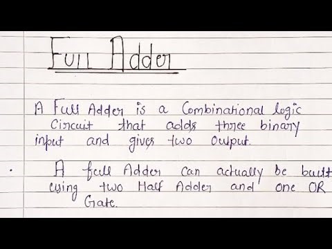 Full Adder in Digital Electronics | BCA Students