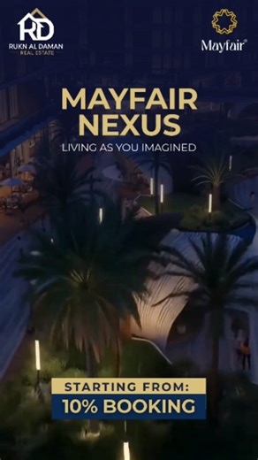 Mayfair Nexus living as you imagined. Start your dream investment with just 10% booking,easy installments, and 50% on completion. Your future address awaits. 📞 Contact Us: 971 58 935 7010 #MayfairNexus #RDRealEstate #DubaiProperty #SmartInvestment #LuxuryLiving DreamHome PropertyGoals EasyInstallments RealEstateDubai InvestInDubai FutureLiving ModernLifestyle | RD Real Estate