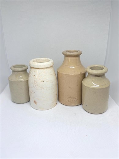 Vintage Antique Bottles and Storage Pots, Victorian Stoneware, Handmade Flower Pots - Etsy