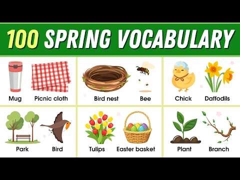 100 Spring Words in English 🌸 Learn English Vocabulary with Pictures