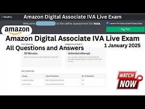Amazon Digital Associate - IVA 2025 | Complete Assessment Test | New Pattern Round | Interview
