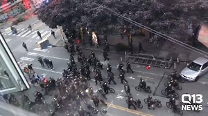 310K views · 11K reactions | Video from earlier this morning as Seattle PD moved on "CHOP" to end occupation. We are live on Q13 FOX. | Brandi Kruse | Facebook