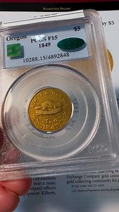 Rare! 1849 Oregon Exchange Company $5 Beaver Gold Coin. Listen in as Lead Auctioneer, Chris Ortega explains what makes this remarkable coin so desireable to collectors. #numismatics #rarecoins #coincollector #coins #goldcoin #oregon #goldrush | Stack's Bowers