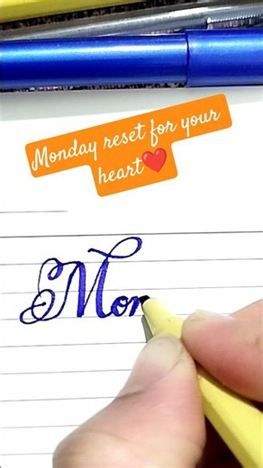 "Monday" in cursive writing#Cursive Writing|Calligraphy|Cursive Lettering#ytshorts#viral#abcd #reels