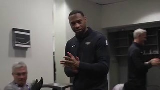 In the Pelicans locker room postgame after win vs. Dallas Mavericks 11/5/2025