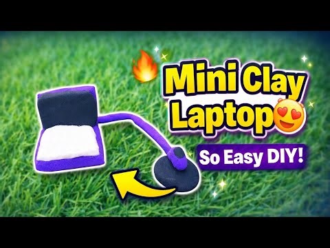 diy Mini Laptop & Mouse from Clay – So Easy & Cute! 💜 nice video