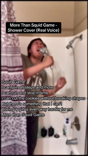 More Than Squid Game - Shower Cover (No Ai, No Effects, No Autotune - Real Voice)!! 💯 #squidgame #loveishard #highnote #fyp
