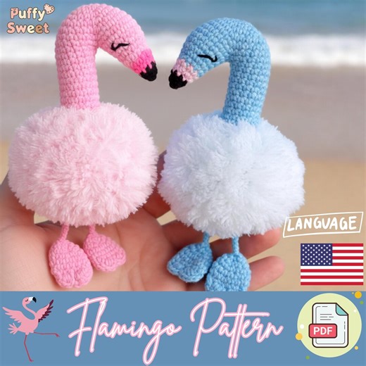 Flamingo Crochet Pattern – Flamingo Amigurumi (PDF, US Terms) - Etsy