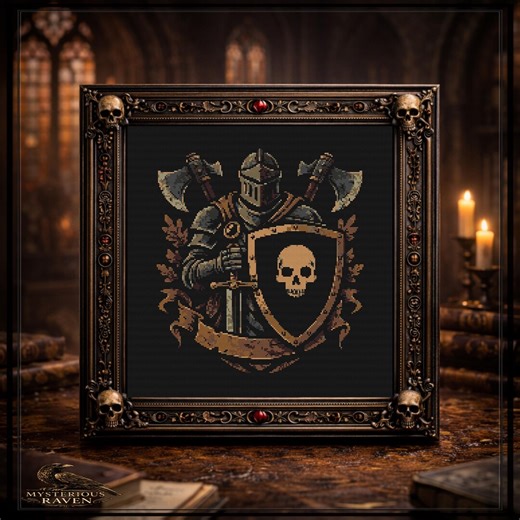 Medieval Knight Cross Stitch Pattern, Crusader Shield PDF - Etsy