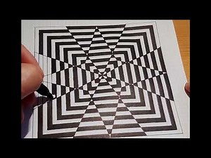 How to draw an optical illusion square and star step by step