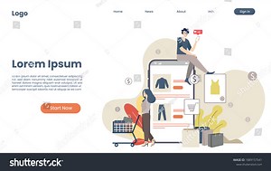 Shopping Online On Website Mobile Application Stock Vector (Royalty Free) 1889157541 | Shutterstock