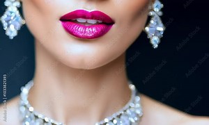 Glamorous Lips: A captivating close-up of a woman's lips, adorned with a bold, rich lipstick, exuding confidence and allure. Stock Video