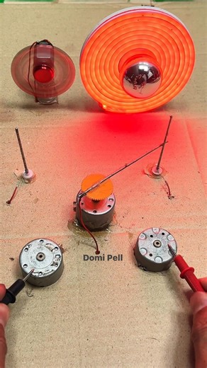 Neon strip with bulb switch mechanism dc motor #dcmotor #tech #shorts
