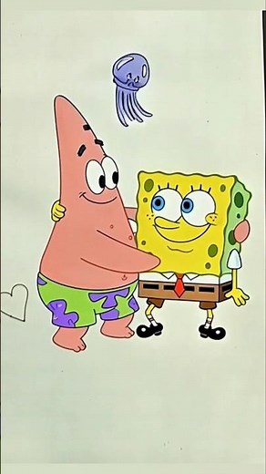 Draw SpongeBob & Patrick! #spongebob #patrick #kidsdrawing #short #painting