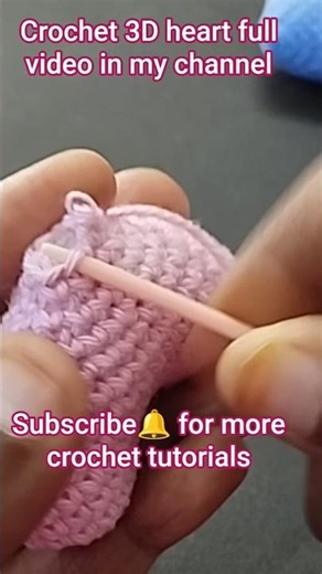 crochet 3D heart full video in my channel. #crochet #3d #heart #tutorial #beginners #valentinesday