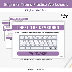 Keyboard Typing Worksheets | Beginner Typing Practice (6 Pages)