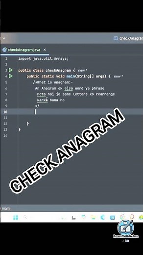 Fast Anagram Check in Java — Short & Easy#java #coding #shorts #anagrams #viral #trending