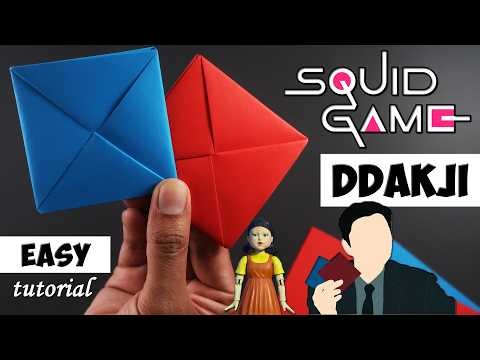 How To Make Ddakji 🟥🟦 || Squid Game Ddakji Tutorial || Squid Game Card Flip || easy tutorial