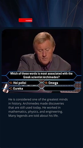 Can You Guess This Word Of Archimedes? #quiz #millionaire #trivia #didyouknow #archimedes #gameshow