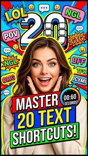 Master 20 Text Shortcuts in 60 Seconds!📱⚡#englishspeakingtopics #learnenglish #shorts