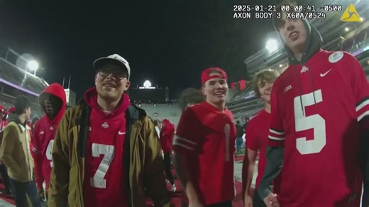 Bodycam video shows students, fans storm Ohio Stadium after national championship win
