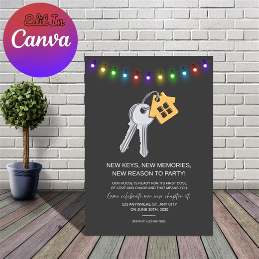Editable Housewarming Party Invitation | Housewarming Invite | House Warming Invitation | Instant Download Template - Etsy