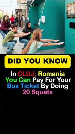 Pay Bus Fare with 20 Squats in Romania! 🇷🇴🔥 #exercise #health #yoga #facts #shorts #inspiration
