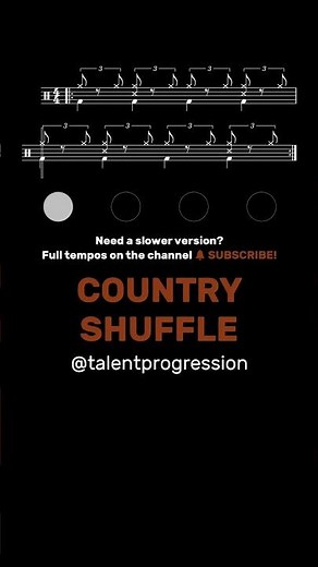 Country Shuffle │ Drum Tutorial │ Sheet Music + Play-Along | 140 BPM #Shorts