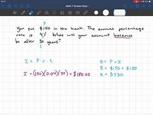 Big Ideas Math 7 - 6.6 - Simple Interest