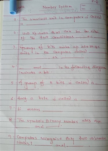 The smallest unit in computer is called a __. A unit of data th... | Filo