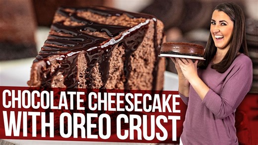 Chocolate cheesecake with Oreo crust