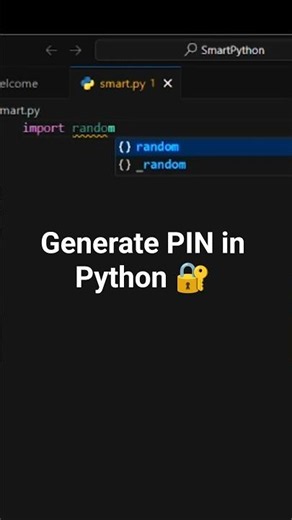 Python Random PIN Generator in 10 Seconds 🔐 #python #coding #shorts