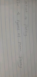 What is poetry? The 4 types of poem poetry... | Filo