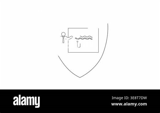 Learn about fishing safety with this shield icon, highlighting the importance of safe angling practices and responsible fishing habits Stock Video Footage - Alamy