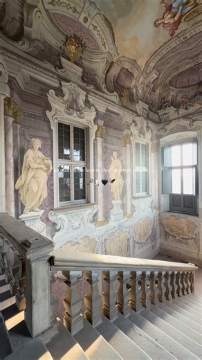 Reginald Van de Velde on Instagram: "Soothing views inside a breathtaking 1700s palazzo. Literally every room, corridor, stairwell, hall & ceiling was frescoed. This palazzo even had its very own private theatre 🎭 This extravagant wonder has been in renovation for the past 25 years. The project sadly halted just a couple of years ago, leaving this entire palace in limbo. Who’s moving in?"