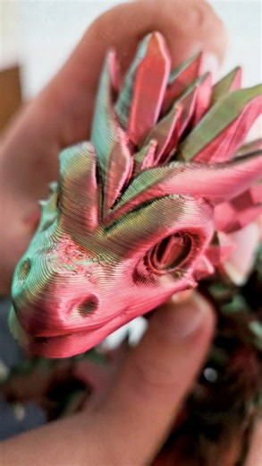 Articulated crystal dragon 3D print that moves like magic