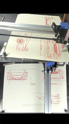 Pen Plotter Drawing a Porsche 911 GT3 RS #penplotart #vectordesign #automotive