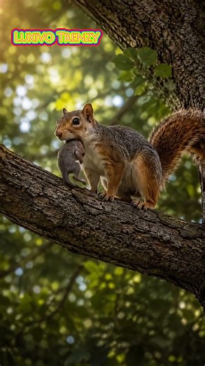 Mother Squirrel Saving Her Baby 🥺🐿️