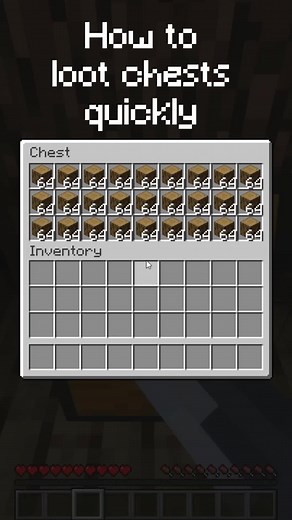 How to loot chest QUICKLY! 🙈🏎 #minecraftbuilds #minecrafttutorial #minecrafthacks