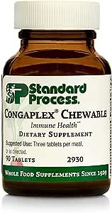 Standard Process Congaplex Chewable - Supplement for Immune System Support with Vitamin A - Supports Thymus Gland & Protein Synthesis - Non-Dairy & Non-Soy - 90 Tablets (30 Servings)