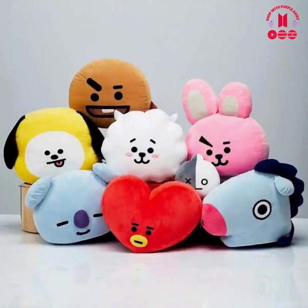 BT21 Character Face Cushion | Bts Line Friends Pillow | BT21 Plushy Pillow Rj, Tata, Cooky, Chimmy, Koya, Mang, Van, Shooky Character Pillow - Etsy