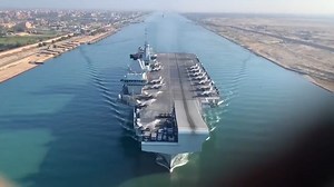42K views · 2.2K reactions | HMS Queen Elizabeth (R08) passing through the Suez Canal  The warships, auxiliaries and submarine that comprise the UK Carrier Strike group transited the Suez Canal on 6th July - heading into the Indo-Pacific for phase 2 of the CSG21 deployment. By Navy Lookout | The British Falkland Islands & British Military | Facebook